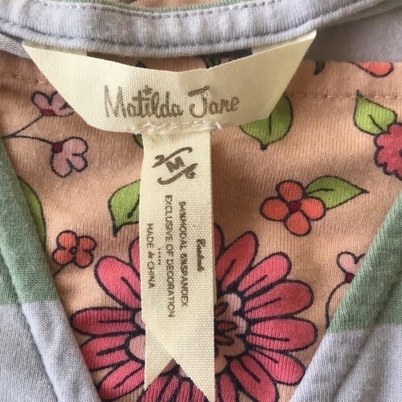 Matilda Jane Seaside Afternoon Floral Stripe Sleeveless Maxi Dress Size Medium - Picture 9 of 12